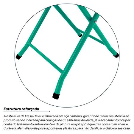 Imagem de Mesa Infantil Havai Dobrável Para Criança Desenhar Verde e Preto