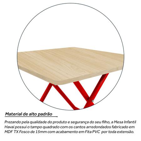 Imagem de Mesa Infantil Havai Dobrável Para Criança Desenhar Vermelho e Jade