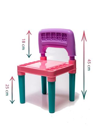 Imagem de Mesa Infantil Pequena Rosa Com Letras Mais Meu Jantarzinho