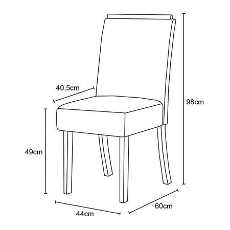 Imagem de Mesa Jantar Lins 120 4 Cadeiras Malu Amendoa - Henn