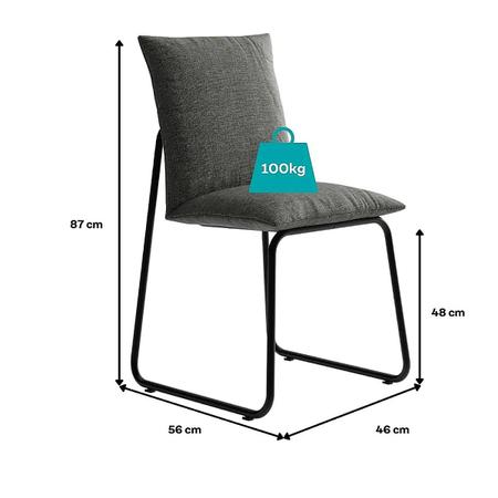 Imagem de Mesa Jantar Retangular 120cm c/ 4 Cadeiras Soft Estofada NP