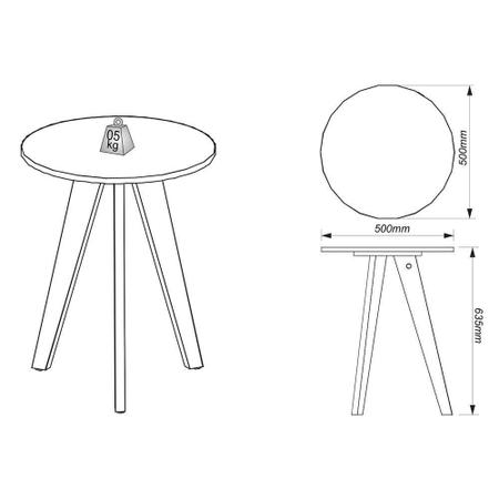 Imagem de Mesa Lateral Alba Branco Laca com Café - Dj Móveis