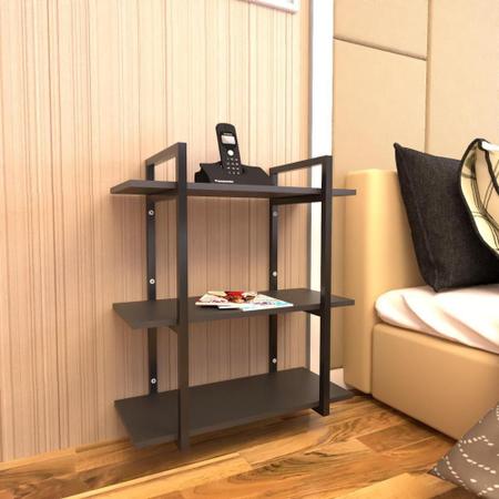Imagem de Mesa lateral cama mesa de cabeceira preta industrial kit mesa de cabeceira madeira mesa de cabeceira preto kit mesa cabeceira
