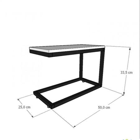 Imagem de Mesa lateral cinza aparador de sofa sala mesa lateral cama