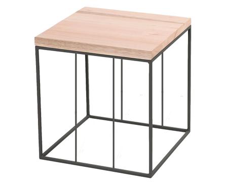 Imagem de Mesa Lateral Cubo Preto Baixa 30 x 40 x 30 cm Fio Duplo