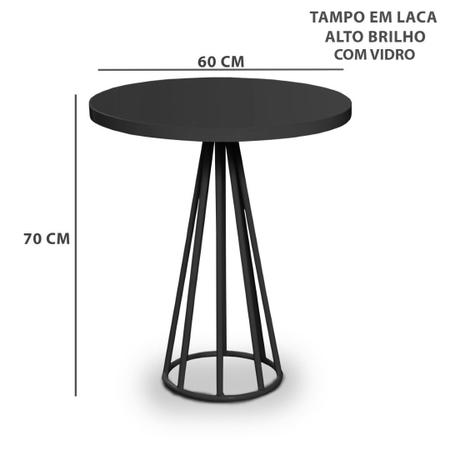 Imagem de Mesa Lateral Laqueada Medelin Pé Prata