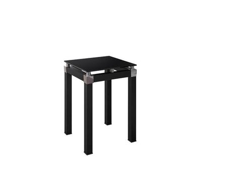 Imagem de Mesa Lateral Malva Preto com Tampo de Vidro Preto - Artefamol