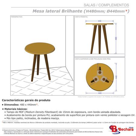 Imagem de Mesa Lateral Sala de Estar Cor Off White