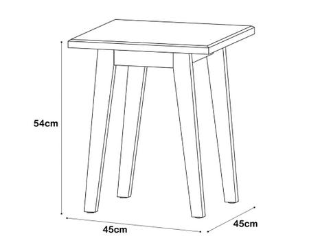 Imagem de Mesa Lateral Sala Prism Quadrada com Pés de Madeira Maciça