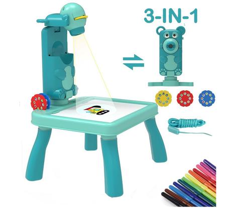 Projetor de desenho infantil, conjunto de pintura infantil divertido  educacional para aprender a pintar para presente