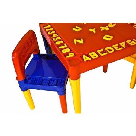 Imagem de Mesa Mesinha Infantil Com 2 Cadeira Educativa Para Crianças - Vermelha
