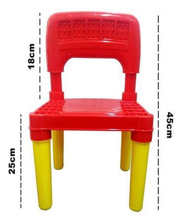Imagem de Mesa Mesinha Infantil Com 2 Cadeira Educativa Para Crianças - Vermelha