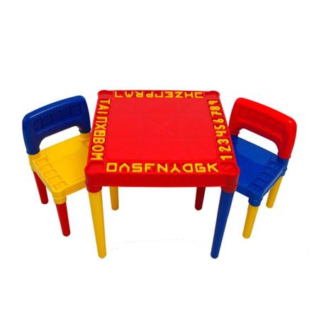 Imagem de Mesa Mesinha Infantil Com Cadeira Atividades Colorida