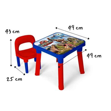 Imagem de Mesa Mesinha Infantil Dinossauro Com Cadeira Oferta Estudo Alimentação Infantil Monte Libano