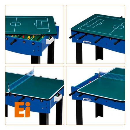 Mesa Multi Jogos 3 x 1 Pebolim, Mini Ping Pong e Futebol de Botão - Cama  Elástica RS