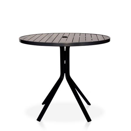 Mesa Para Área Externa, Gourmet, Jardim Com Tampo Em Alumínio Ripado - Preto - Móveis Com Valor Imagem de Mesa Para Área Externa, Gourmet, Jardim Com Tampo Em Alumínio Ripado - Preto
