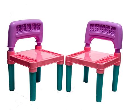 Imagem de Mesa Para Brincar Infantil Rosa E Amarela Com 2 Cadeiras