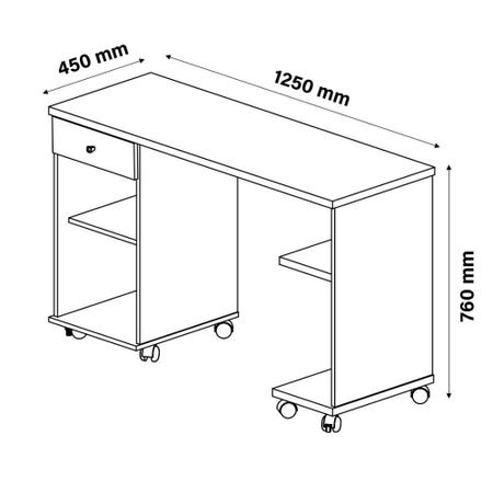 Imagem de Mesa para Computador 1 Gaveta com Nichos Million Patrimar