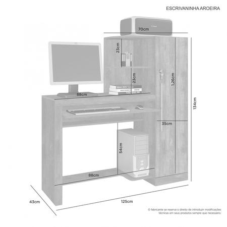 Imagem de Mesa para Computador com Armário 1 Porta Aroeira JCM Móveis Branco