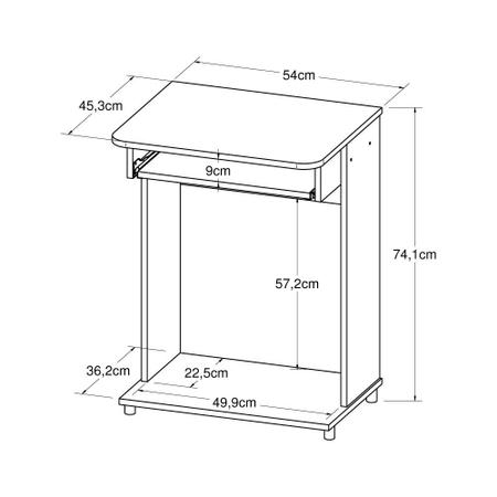 Imagem de Mesa Para Computador Escrivaninha Compacta 1 Prateleira Tabaco - Art In Móveis