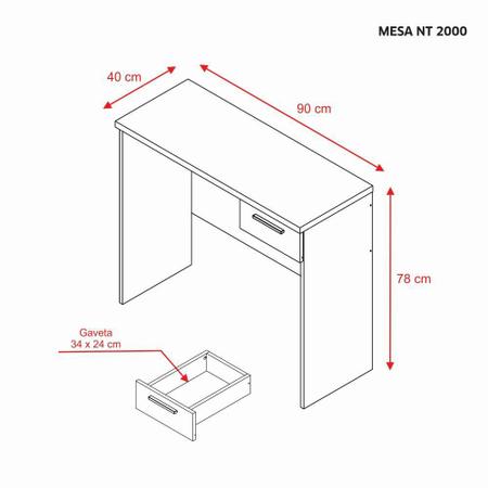 Imagem de Mesa Para Computador Escrivaninha Home Office Estudos Pequena 1 Gaveta Escritório Marrom Escuro