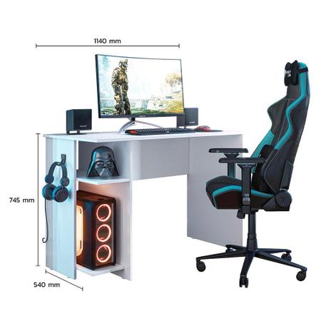 Imagem de Mesa para Computador Gamer Branco - FdECOR