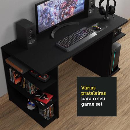Imagem de Mesa para Computador Gamer Escrivaninha 9409 Madesa - Preto