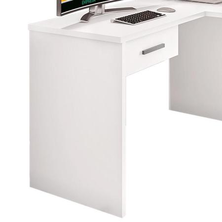 Imagem de Mesa para Computador Gávea com Gaveta em L Branco - PR Móveis