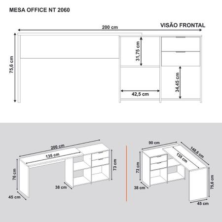 Imagem de Mesa Para Computador Notável Móveis NT2060