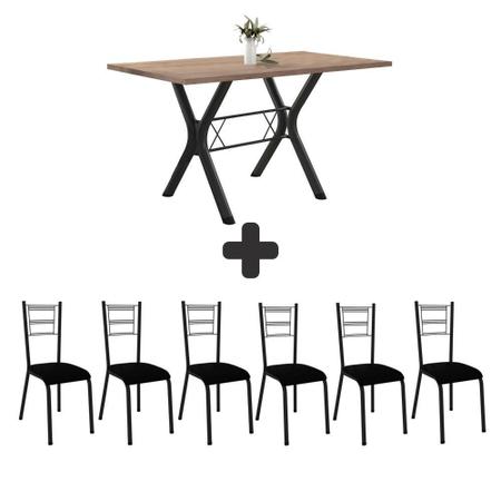 Imagem de Mesa Para Cozinha Com 6 Cadeiras Estofadas Confraternização Shop JM