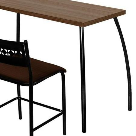 Imagem de Mesa Para Cozinha Pequena Com 2 Cadeiras Marrom Aço Nobre
