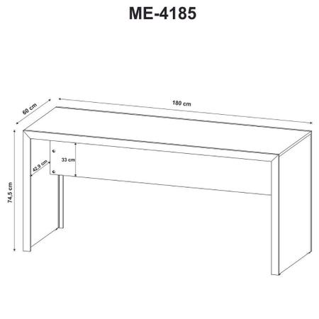 Imagem de Mesa Para Escritório 180cm Me4185 Preto Tecnomobili