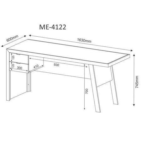 Imagem de Mesa para Escritório 2 Gavetas Me4122 Tecno Mobili