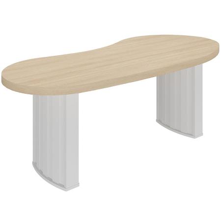 Imagem de Mesa Para Escritório 200cm Tamburato Curves A02 Carvalho Branco - Lyam Decor