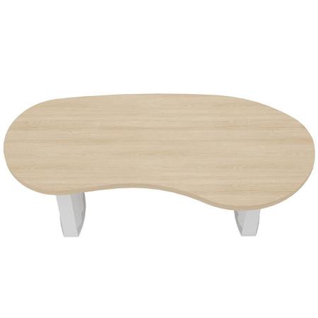 Imagem de Mesa Para Escritório 200cm Tamburato Curves A02 Carvalho Branco - Lyam Decor