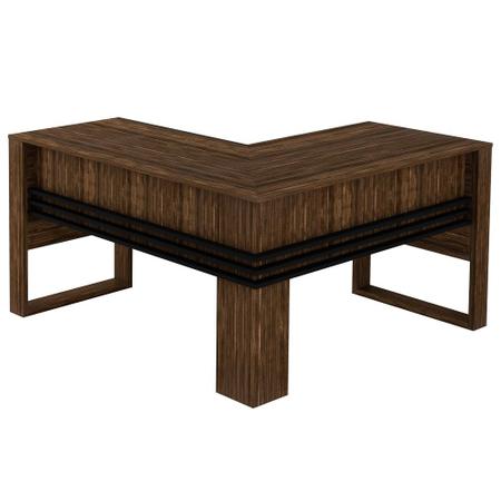 Imagem de Mesa Para Escritório em L ME4145 Nogal/Preto - Tecno Mobili