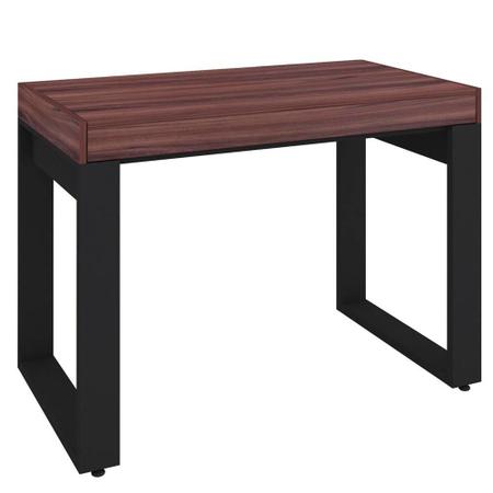 Imagem de Mesa Para Escritório Escrivaninha Squadra Web Preto Ipê - Lyam Decor