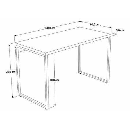 Imagem de Mesa para Escritório Office Estilo Industrial 1,20m Kuadra