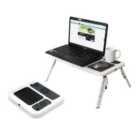 Imagem de Mesa para notebook com altura ajustavel suporte com 2 coolers e sensor touch de mouse dobravel