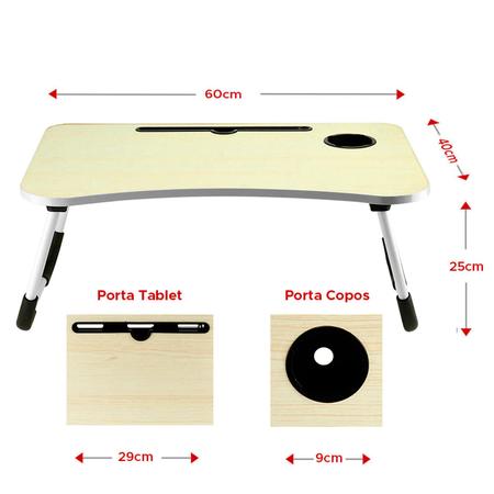 Imagem de Mesa para Notebook Portátil Dobrável Cama Porta Tablet