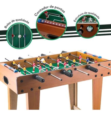 Imagem de Mesa Pebolim Infantil Criança Grande Brinquedo Jogo De Futebol 18 Jogadores