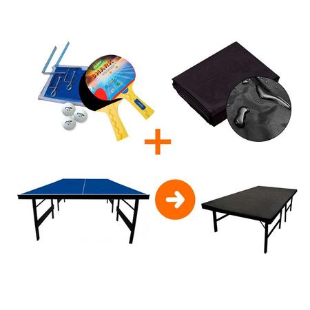 Imagem de MESA PING PONG ESPECIAL MDP 15MM - Olimpic 1013 + KIT TÊNIS DE MESA 5031 + Capa Impermeável