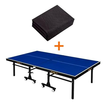 Imagem de MESA PING PONG MDF 25mm C/ RODAS E PAREDÃO - 1008 KLOPF + Capa p/ Mesa Fechada