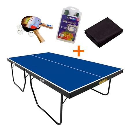 Mesa de Ping Pong MDP 18mm 1002 KLOPF + KIT TÊNIS DE MESA 5030 + Capa  Impermeável