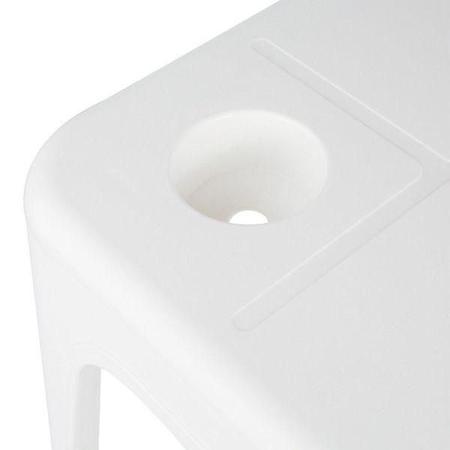 Imagem de Mesa Plástica De Apoio Multiuso Branca Com Porta Copos Mor