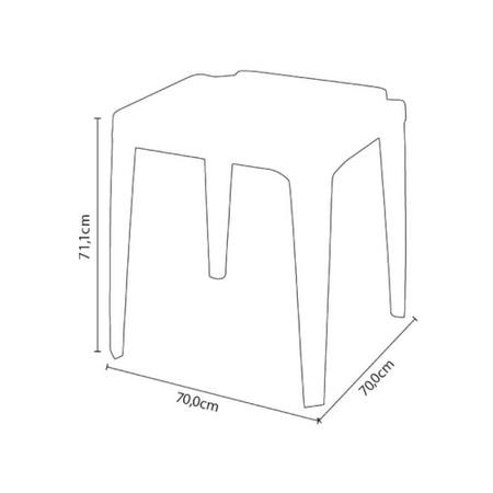 Imagem de  Mesa Plástica Topplast Top Quadrada - Branca