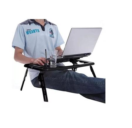 Imagem de Mesa Portátil Para Notebook- Laptop Articulada Dobravel Multiuso C/ 2-cooler Sofa Cama