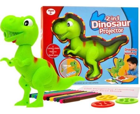 Mesinha Projetor de Desenhos Infantil Dinossauro Triceratops 34 Peças  Brinquedo Jogo Educativo Criança