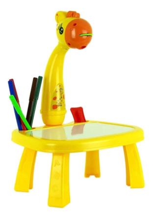 Imagem de Mesa Projetor Desenho Infantil Mesinha De Desenho Projetora Amarelo