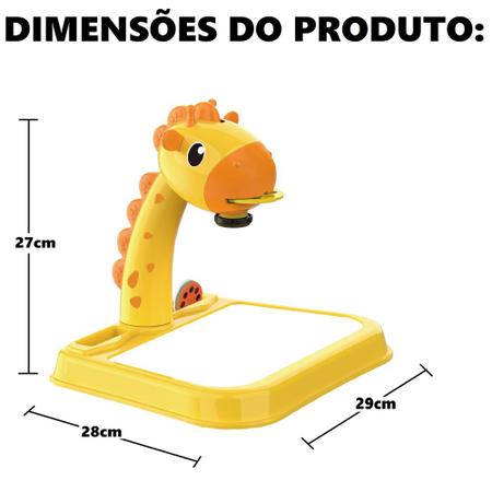 Imagem de Mesa Projetora Arte Zoo Girafa 24 Desenhos PVC +5 a Amarelo Polibrinq